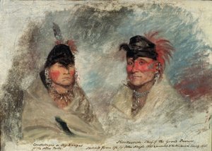 Big Kansas, eller Caussetongua, og Sharitarishe, sjef for Grand Pawnees, 1821 av John Neagle
