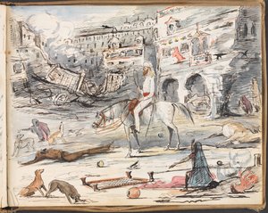 Kotah etter overfallet, en av gatebarrikadene Jeg blir kjent med Romance of War av John North Crealock