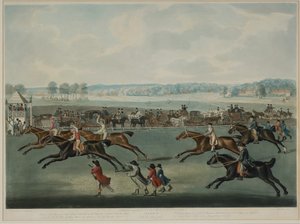 Ascot - Oatlands Sweepstakes, gravert av JW Edy (fl. 1780-1820), utgitt i 1792 (akvatint) av John Nott (after) Sartorius