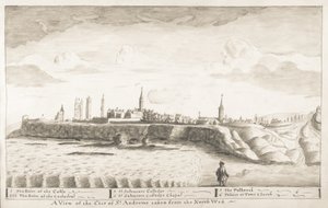 St Andrews Delineated - En utsikt over byen St Andrews tatt fra Nordvest (penn og vask på papir)