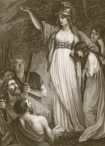 Boadicea haranging the Britons, gravert av Sharp, illustrasjon fra David Humes 