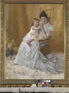 Portrett av Martha Wysor Marsh And Son, John Edwin (olje på lerret)