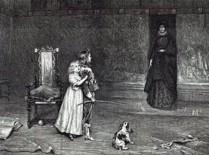 The Appearence of the Countess of Derby in the Golden room, scene fra Scotts 