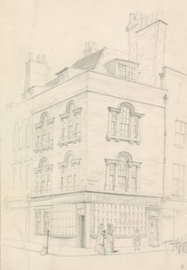 Hus på hjørnet av Red Lion Street og Theobalds Road, vendt mot Lamb