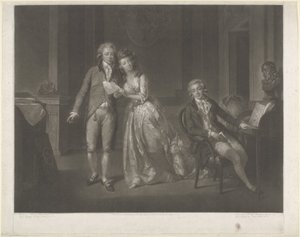 Portrett av Louise, prinsesse av Orange-Nassau, Willem I Frederik, konge av Nederland, og Frederik, prins av Orange-Nassau