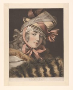 Portrett av en skuespillerinne, muligens Louise-Rosalie Lefebvre Felicia (tittel på objekt) Seks portretter av skuespillerinner (serietittel) av John Raphael Smith