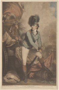 Oberstløytnant Tarleton av John Raphael Smith after Sir Joshua Reynolds