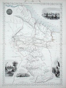 British Guyana, fra en serie med verdenskart utgitt av John Tallis & Co., New York og London