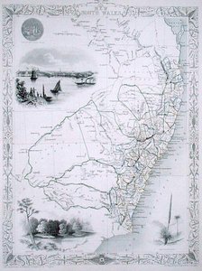 New South Wales, fra en serie med verdenskart utgitt av John Tallis & Co., London og New York