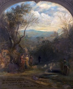 Den originale skissen for Grand Staircase i Newstead Abbey, Nottinghamshire, 1832 av John Rawson Walker