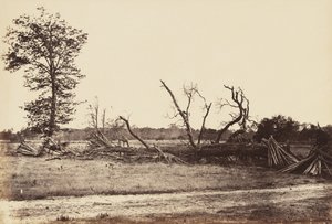Extreme Line of Confederate Works, Cold Harbor., april 1865 (albumintrykk montert på vevd papir)