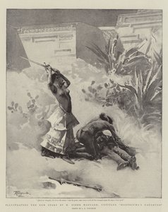 Illustrerer den nye historien av H Rider Haggard, med tittelen Montezumas datter