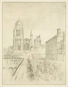 Redcliffe Church og en del av Alfred Wharf (tegning, akvarell)