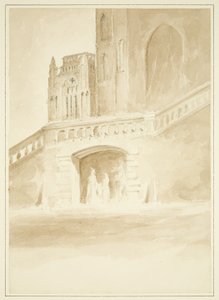 Redcliffe Conduit og en del av North Porch (tegning, akvarell)
