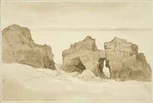 Steiner på nordsiden av Flat Holm [Castle Rock]