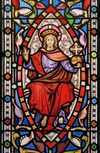 Great Milton, St Mary, Clayton & Bell, John Richard Clayton (1827-1913), Kristus i majestet, ca. 1859 av John Richard Clayton