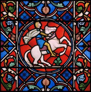 Upton Magna, St. Lucy, Clayton & Bell, John Richard Clayton (1827-1913), romersk kavalerist, 1860 av John Richard Clayton