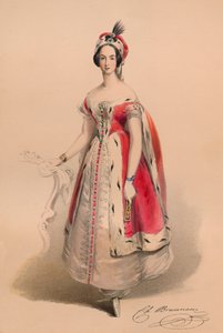 Gjest i kostyme for Queen Victorias Costume Ball, 12. mai 1842, 1843.