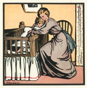 Kensington Rhymes: Good-Night (farge litho) av John Robert (after) Monsell