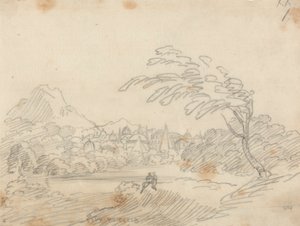 Fjern utsikt over en tenkt by av John Robert Cozens