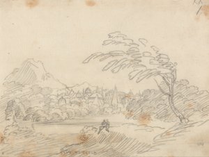 Fjern utsikt over en imaginær by av John Robert Cozens