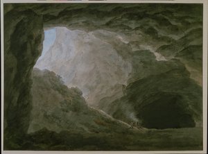 Grotte i Campagna (akvarell på papir) av John Robert Cozens