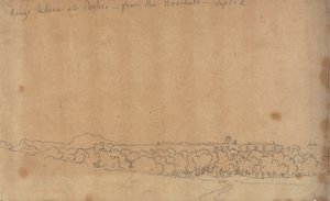 Kongens palass i Portici fra Boschetto, 2. september av John Robert Cozens