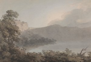 Lake of Vico mellom Roma og Firenze av John Robert Cozens