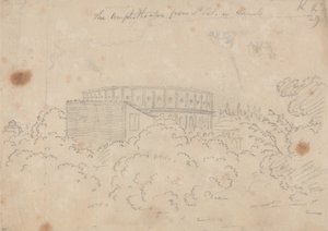 Amfiteateret sett fra S. Pietro in Vinculo av John Robert Cozens