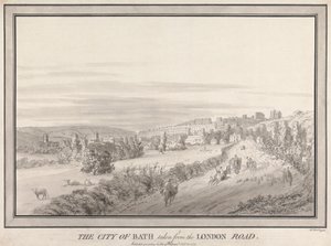 City of Bath tatt fra London Road av John Robert Cozens