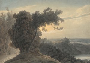 Albanosjøen og Castel Gandolfo av John Robert Cozens