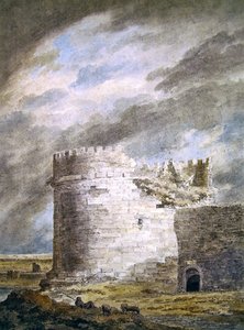 Graven til Cecilia Metella, Capo di Bore, nær Roma (blyant og akvarell på papir) av John Robert Cozens