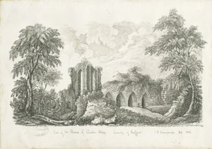 Croxden Abbey: penn- og blekktegning