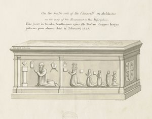 Eccleshall Church - Biskop Benthams grav: penn- og vasketegning, nd [1800-tallet] (tegning)