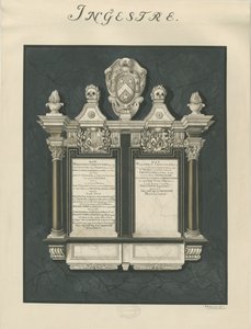 Ingestre kirke - tavler til Walter Chetwynd eldste og yngre: maleri, nd [? 1800-tallet] (maleri) av John Robert Fernyhough