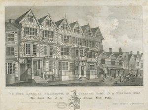 Stafford - Ancient "High House": litografi, og [1800-tallet] av John Robert Fernyhough