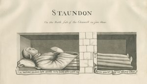 Standon Church - Wall Tomb to Nicholas Hyde: sepia-tegning, nd [1800-tallet] av John Robert Fernyhough