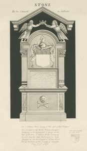 Stein - Tomb of Thomas Crompton: sepia-tegning
