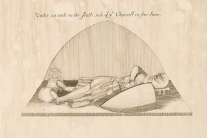 Swynnerton Church - Effigy: penn- og blekktegning, nd [1800-tallet] av John Robert Fernyhough