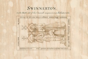 Swynnerton Church - Monument til William Swynnerton: penn- og blekktegning, nd [1800-tallet] (tegning) av John Robert Fernyhough