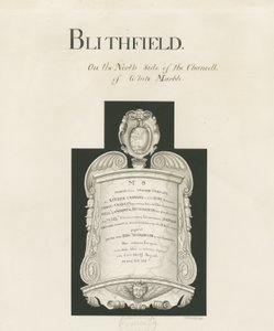 Nettbrett i Blithfield Church - Mary Crawley: sepia vask, nd [?19th cent] (tegning) av John Robert Fernyhough