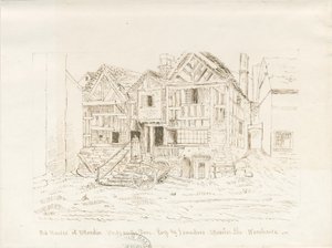 Uttoxeter Town - Ale Warehouse: penn- og blekktegning, og [?midten av 1800-tallet] av John Robert Fernyhough