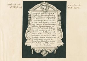 Whitmore Church - nettbrett til fru Elizabeth Mainwaring: penn og vask tegning, nd [1800-tallet] av John Robert Fernyhough