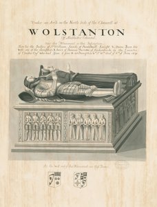 Wolstanton Church - Tomb of Sir William Sneide og Dame Anne: sepia- og penntegning, nd [?19th cent] (tegning) av John Robert Fernyhough