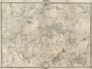 En nøyaktig undersøkelse av byene London, Westminster, ye Borough of Southwark og landet nær Ten Miles round av John Rocque