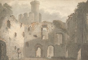 Conway Castle, en utsikt over interiøret av John Roe of Warwick