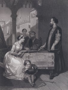 Gentile Bellini og etterkommerne av den store Enrico Dandolo (gravering)