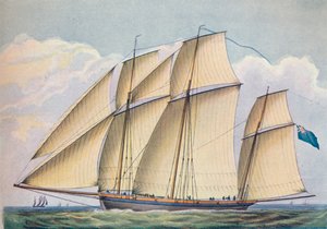 Bevæpnet lugger nært trukket med alt seilsett, 1825