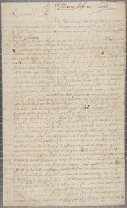 Et brev fra John Row, en student ved St. Andrews, til sin onkel, 1691 av John Row