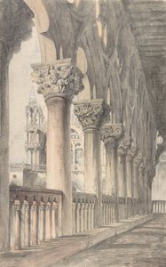 Loggia av hertugpalasset, Venezia, 1849-50. av John Ruskin
